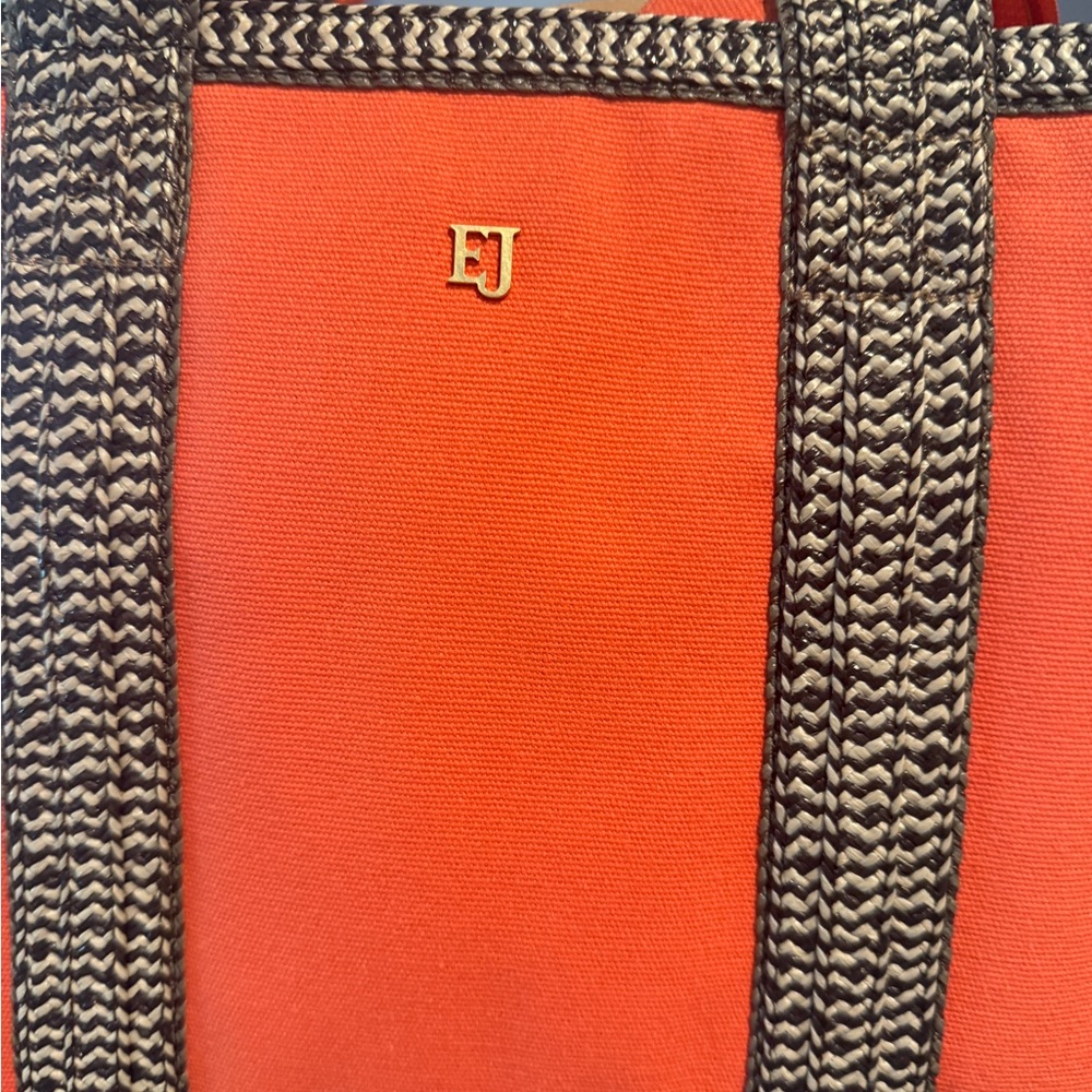 Eric Javits Lil Cote D’Azur Orange and Black Tote Bag - Picture 3 of 4